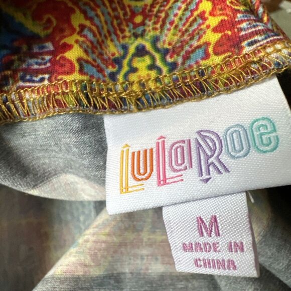 NWT LulaRoe Women’s Cassie Skirt Multicolor Blue Geometric Print Stretch M‎ - Picture 5 of 6